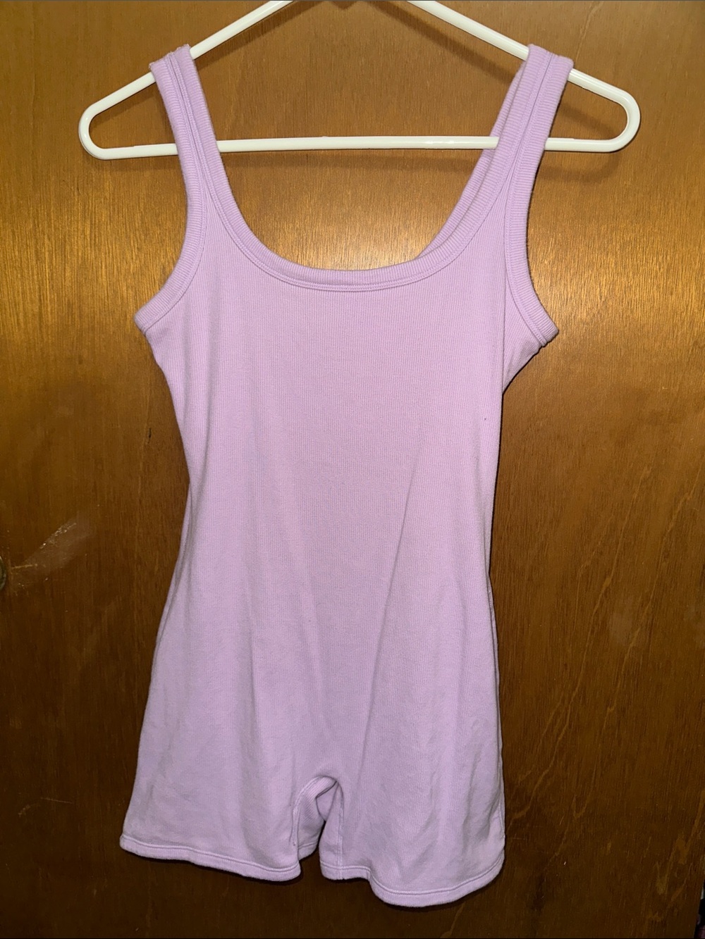 No Boundaries Light Lilac Ribbed Tank Bodysuit